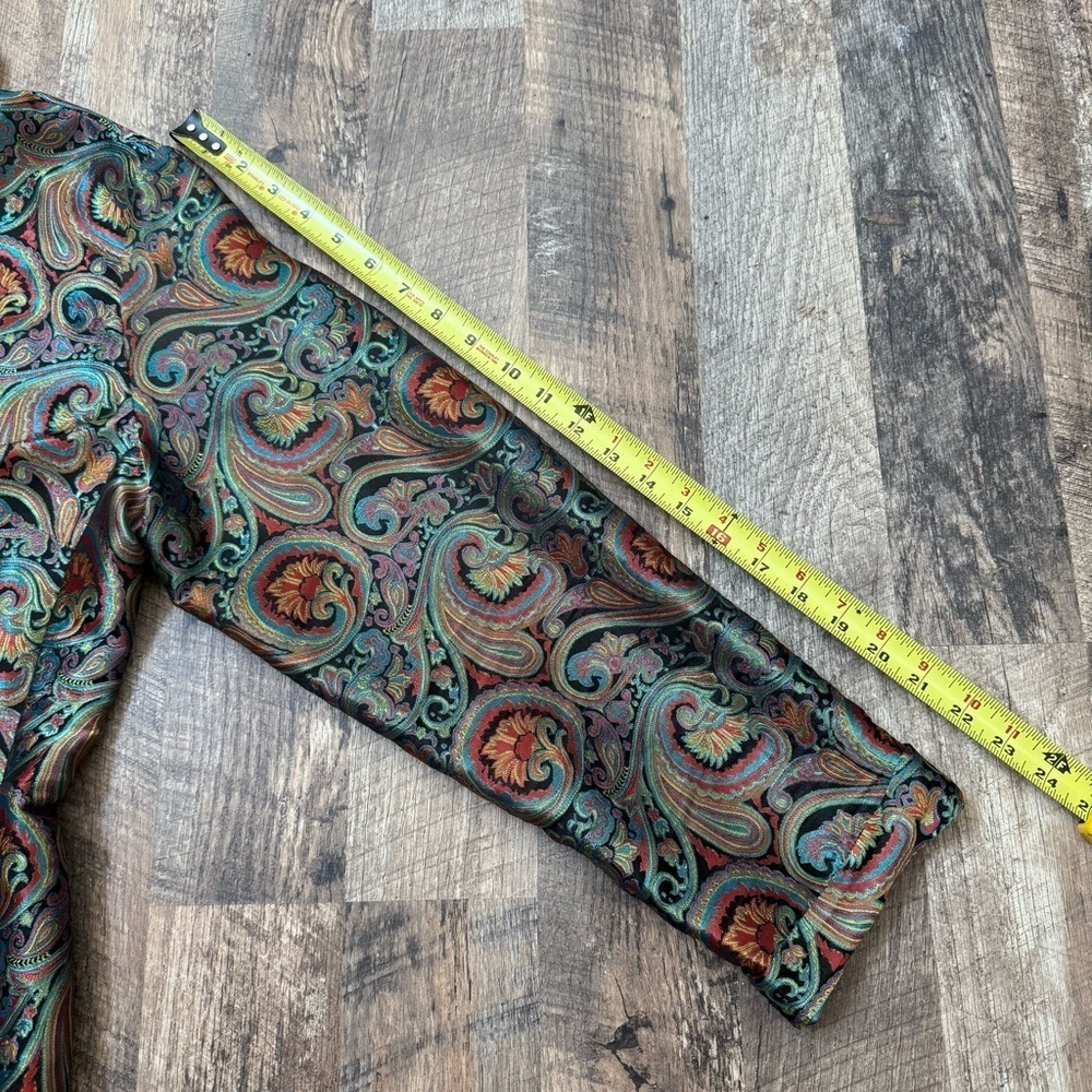 Chico’s Silk Paisley Print Button Shirt Size 2 - Picture 5 of 11